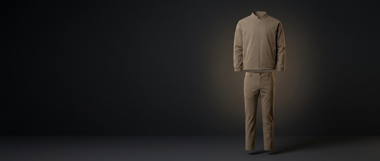 Timeless AMS non-hooded tech suit in taupe met bijpassende broek